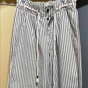 Free People White and Blue Striped Pants